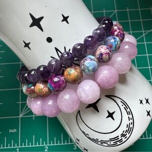 Handmade Mystery Crystal Bracelet Stack (3 bracelets) READ DESCRIPTION